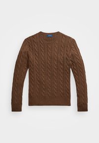 CABLE KNIT COTTON JUMPER - Strickpullover - coffee brown heather