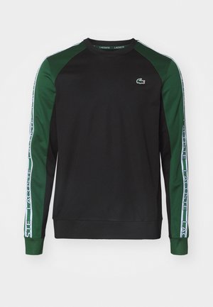 Lacoste Sport TENNIS LONGSLEEVE - Langarmshirt - black/green