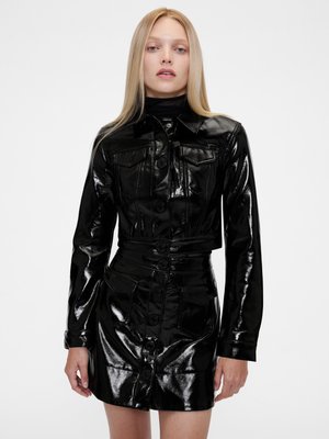 CROPPED MOTO  - Bunda z nepravej kože - black