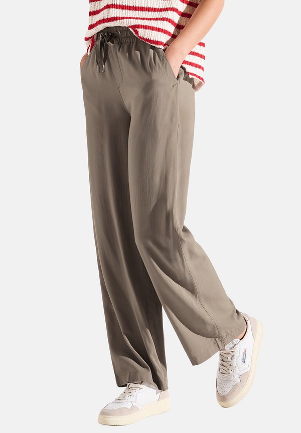 WIDE LEG - Stoffhose - braun