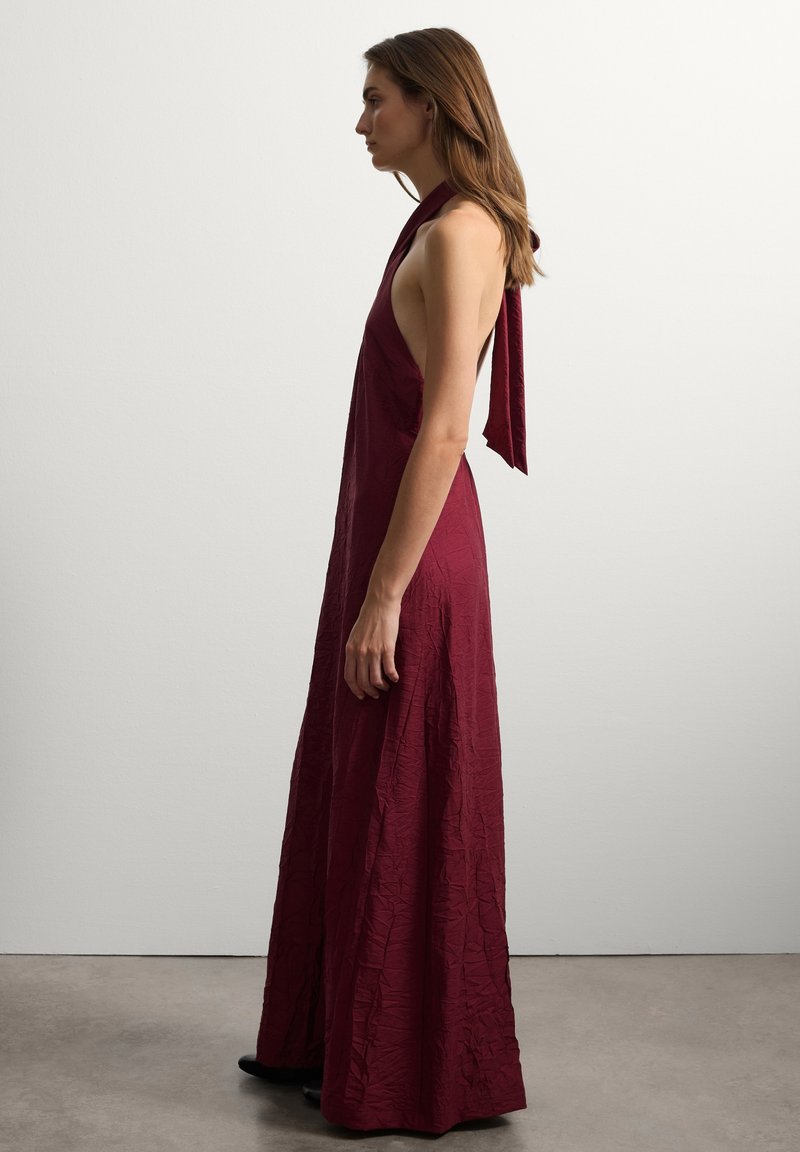 dark red halter dress Kiriana Halter Maxi Dress Wine/Charcoal / M main image 1