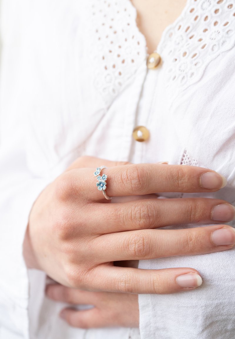 FABLE ENGLAND - FORGET-ME-NOT  - Ring - silver-coloured, Enlarge