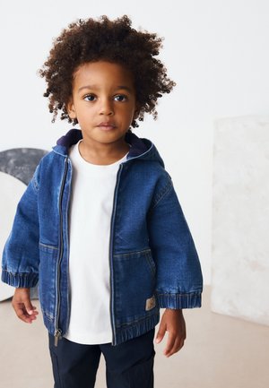 Next, REGULAR FIT - BORG LINED HOODED THROUGH - Denimová bunda - blue denim