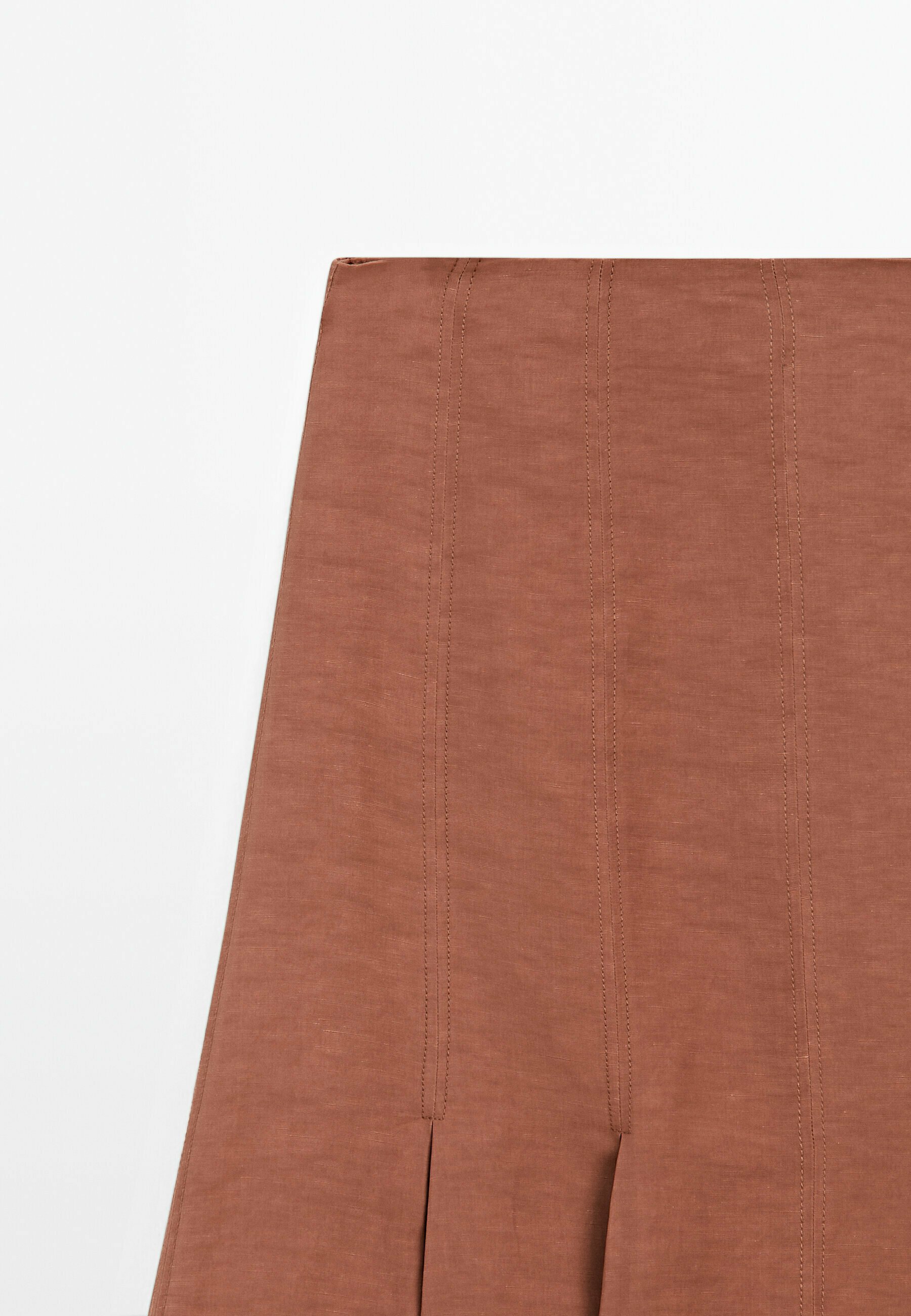 Massimo Dutti FLOWING MIDI WITH EMBROIDERED DETAIL - A-line