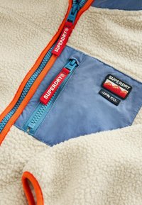 Superdry REGULAR FIT - BORG ZIP THROUGH HOODED  - Veste polaire - ecru white