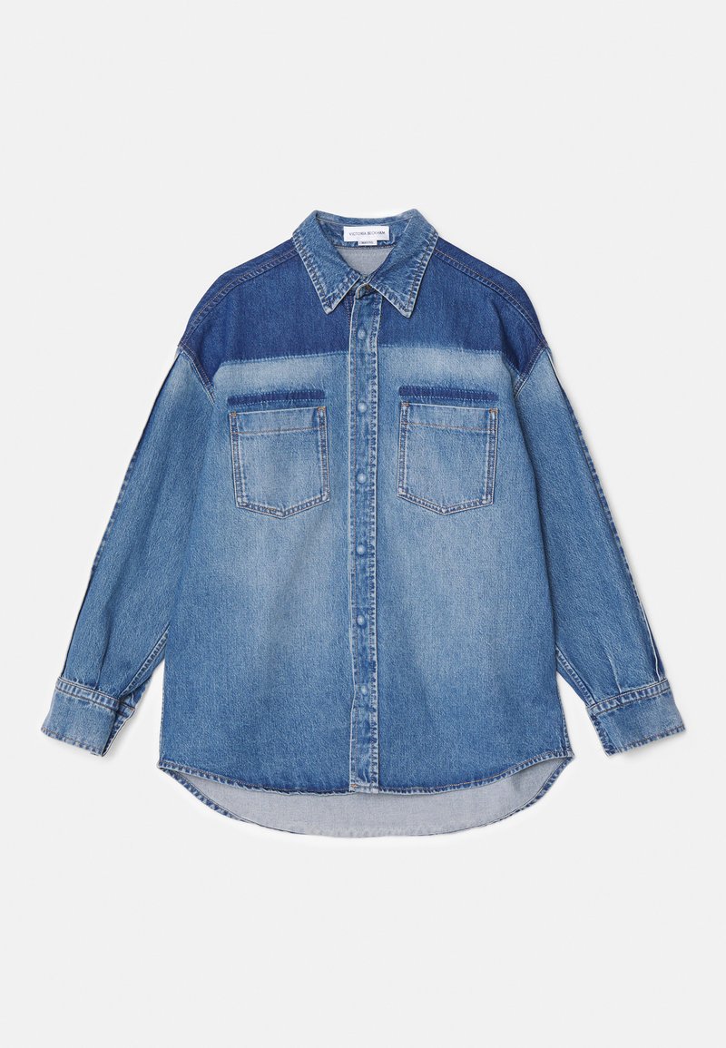 Victoria Beckham Halflange jas blauw denim/bluedenim