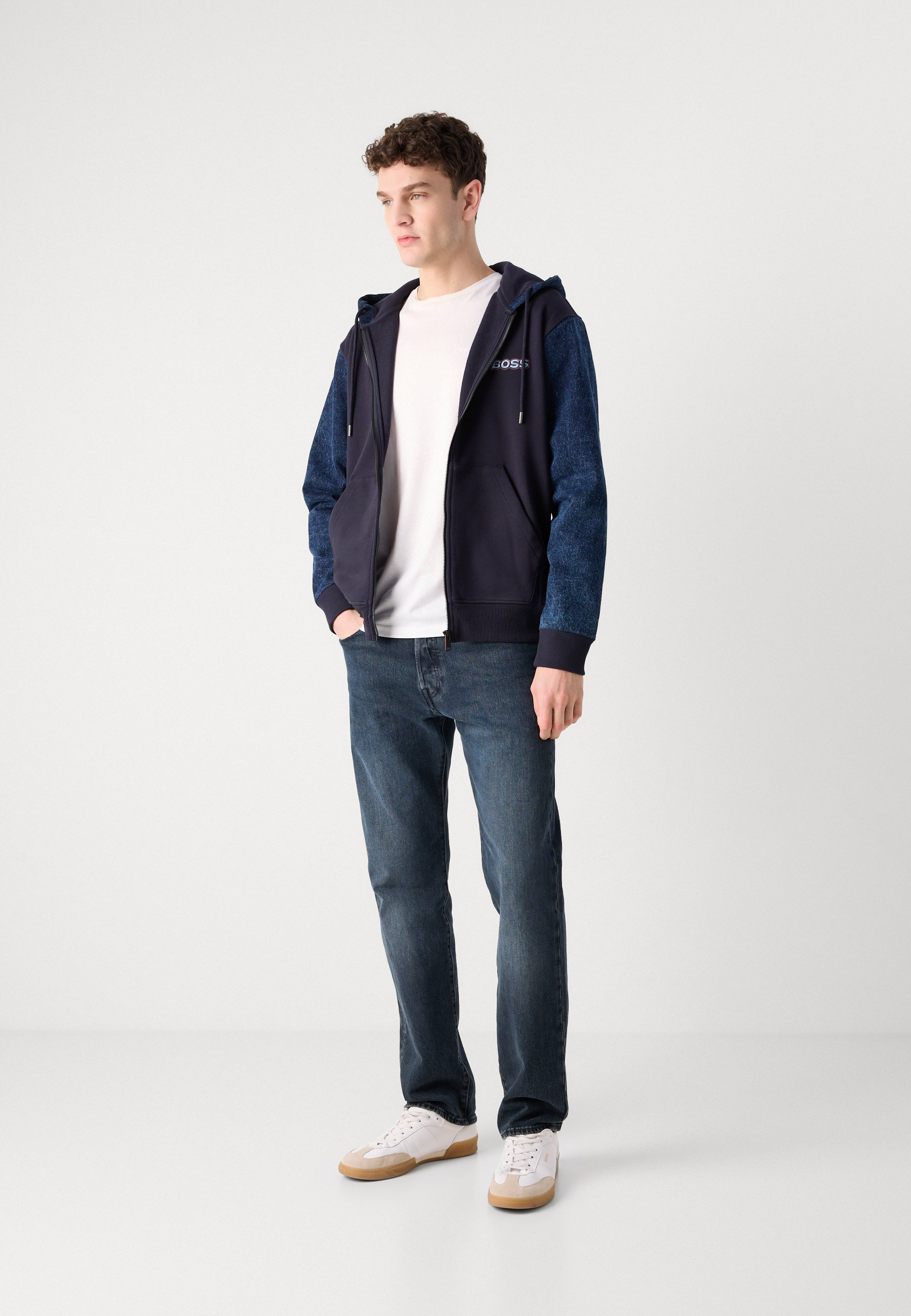 BOSS Zip-up sweatshirt - dark blue - Zalando