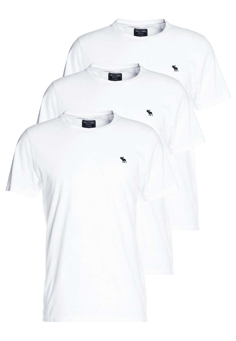 Abercrombie u0026 Fitch 3 PACK - T-shirt basique - white/blanc - ZALANDO.FR