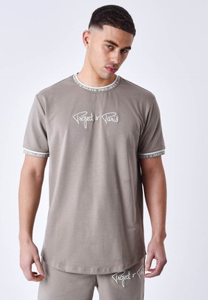 Project X Paris AVEC BANDE LOGO - T-Shirt print - taupe
