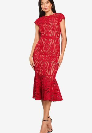 CAP SLEEVE PEPLUM REGULAR FIT - Vardagsklänning - red