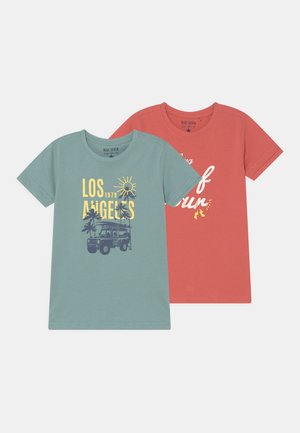 SMALL BOYS 2 PACK - Triko s potiskem - ginger/glacier