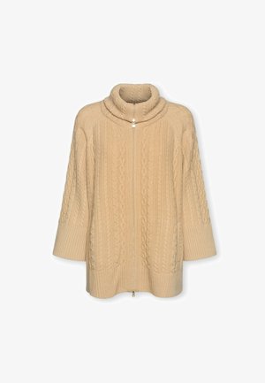 Elena Mirò, CARDIGAN TRECCE COLLO ALTO - Cardigan - beige