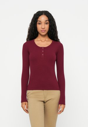 JXFATIMA BUTTON - T-shirt à manches longues - cabernet