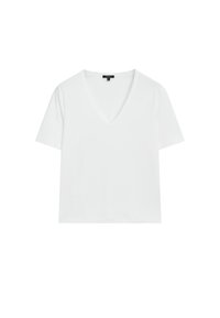 SHORT SLEEVE V-NECK - Jednoduché tričko - white