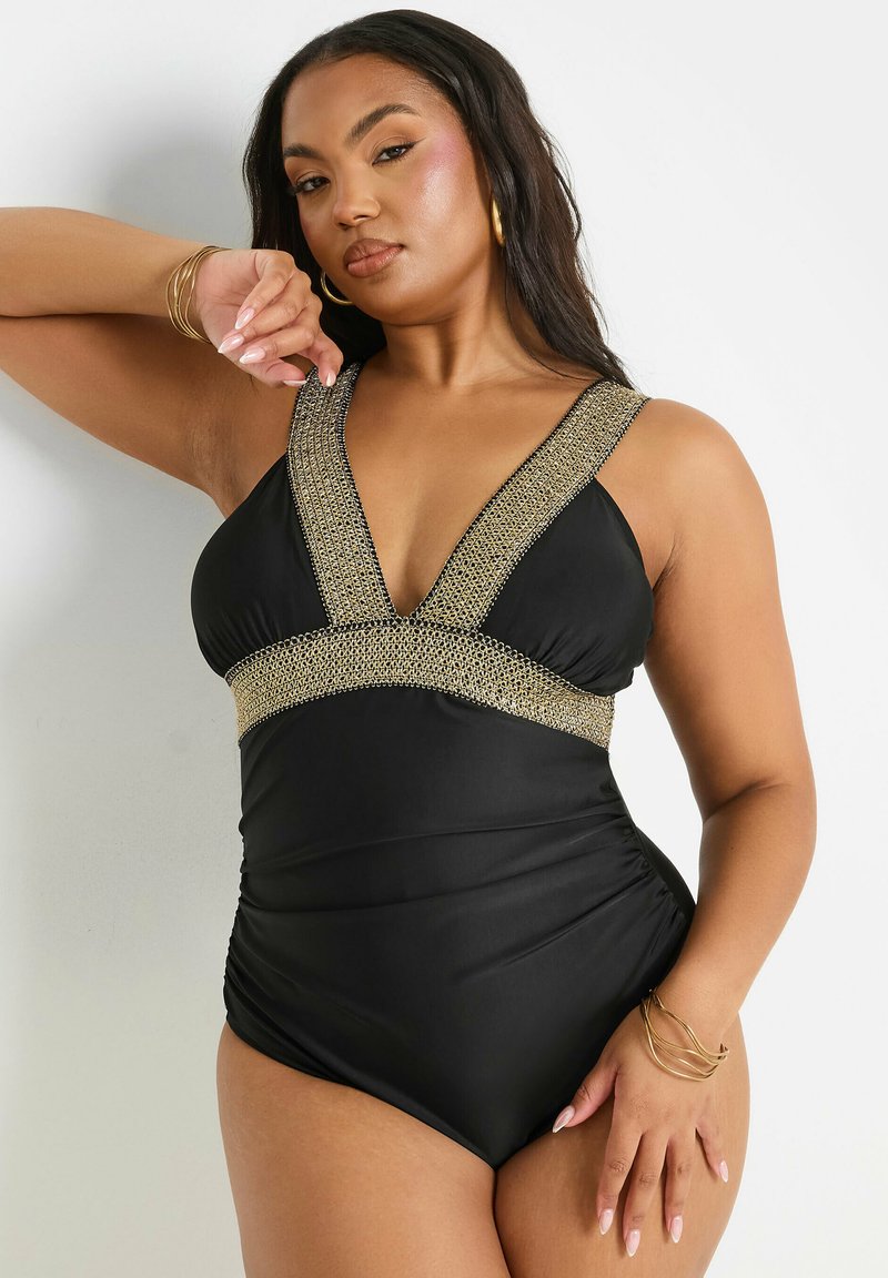 Yours Clothing TUMMY CONTROL - Uimapuku - black