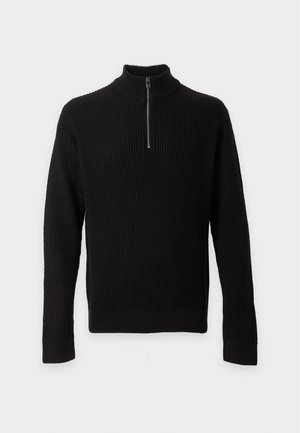 Jack & Jones, JJPANNEL HALF ZIP - Strickpullover - black