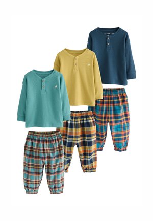 CHECK 3 PACK SET - REGULAR FIT - Nachtwäsche Set - teal navy ochre