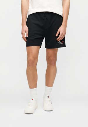 Tommy Jeans SIGNATURE SUEDED TERRY SWEAT SHORTS - Pantalones deportivos - black