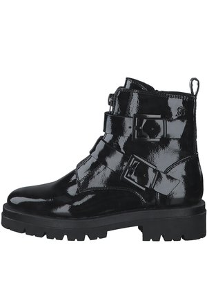 Cowboy-/Bikerstiefelette - black patent