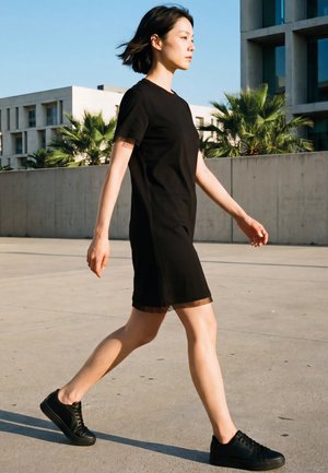 Urban Classics BOXY LACE  - Jerseykleid - black
