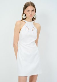 adL EMBROIDERED DETAILED HALTER NECK - Cocktailjurk - ecru