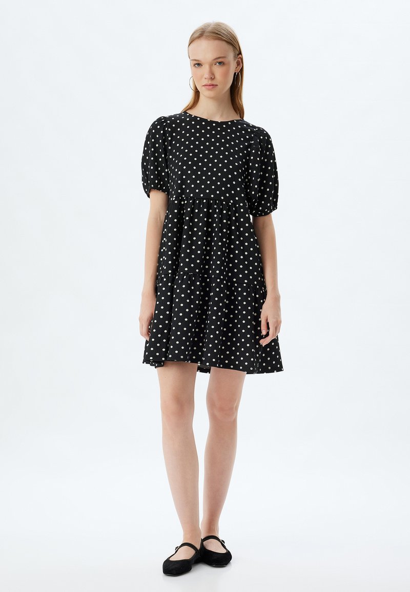 Koton PUFF SLEEVE - Vapaa-ajan mekko - black