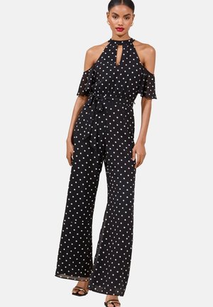 Lipsy REGULAR FIT - POLKA DOT COLD SHOULDER - Overal - blue/white