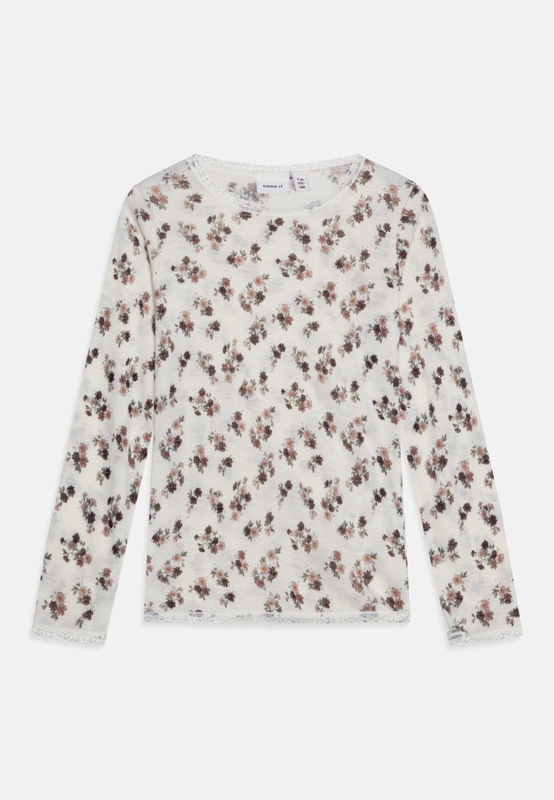 Name it NKFWANG NEEDLE - Tops ar garām piedurknēm - snow white