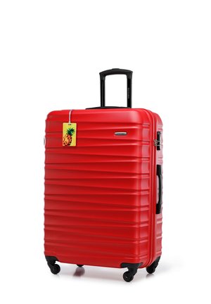 LARGE SUITCASE WITH LUGGAGE TAG FROM ABS - Trolley - red