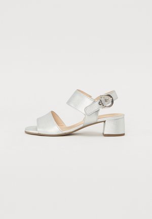 Ankle cuff sandals - silver coloured