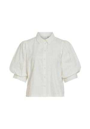 VILA, SHIRT VIREALU SHORT SLEEVED - Skjortebluser - snow white