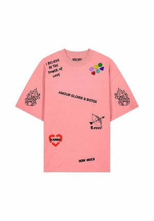 Mira Paris, TATTOO CRUSH OVERSIZED DROPPED SHOULDER TEE 26 UNISEX - T-shirt imprimé - pink