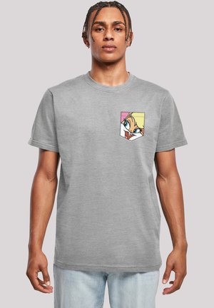 LOONEY TUNES LOLA BUNNY FACE FAUX POCKET - Print T-shirt - heather grey