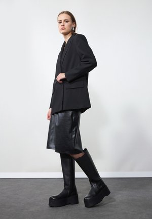 LEATHER - Platform boots - black