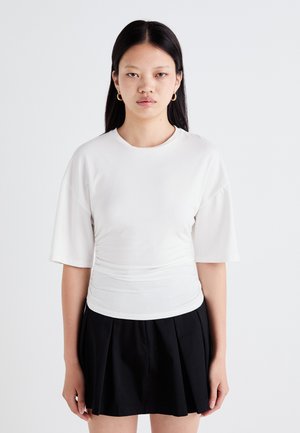 SOFT TOUCH RUCHED TEE - T-shirt basic - offwhite