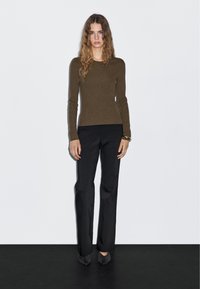 Massimo Dutti RIBBED CREW NECK - Maglione - dark brown