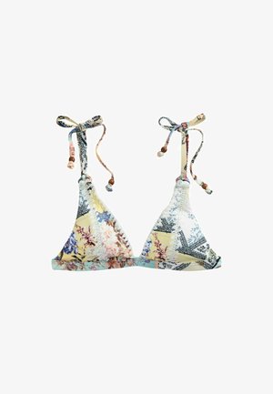 Next, REGULAR FIT - WHIPSTITCH TRIANGLE BIKINI TOP - Bikini-Top - cream yellow vintage floral