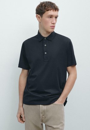 SHORT SLEEVE - Polo - mottled dark blue