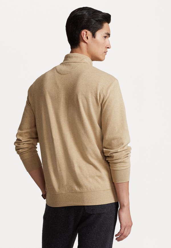 LUXURY JERSEY QUARTER ZIP PULLOVER - Sweatshirt - café tan heather4