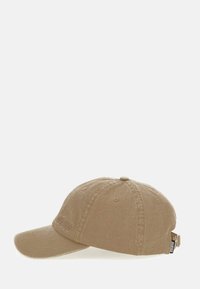 Khaki baseballkeps i texturerad bomull med böjd skärm, justerbar rem och präglad logo på framsidan.
