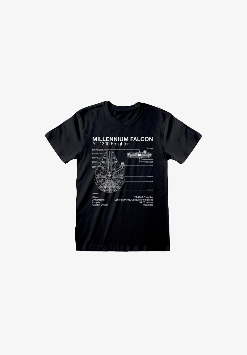 Henry Tiger STAR WARS MILLENIUM SKETCH - Triko s potiskem - black