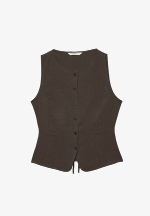 Stradivarius, SLEEVELESS BUTTONED TOP 02031525 - Veste sans manches - dark brown