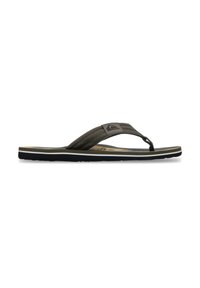 Πράσινο σανδάλι τύπου φλιπ-φλοπ με υφασμένη λουρίδα, μαύρη εξωτερική σόλα και ταμπά πάτος. Διαθέτει μικρό λογότυπο στη λουρίδα. Ελαφρύ και μίνιμαλ σχέδιο.