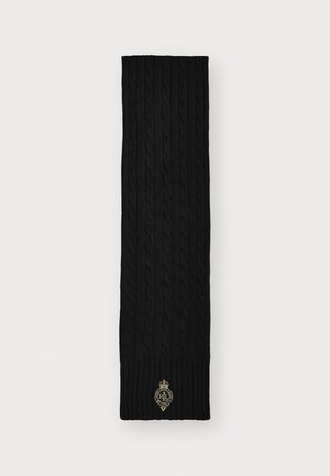 CREST-PATCH CABLE-KNIT SCARF - Sciarpa - black