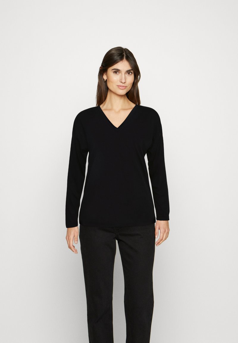 Marks & Spencer V NECK Tshirt à manches longues black/noir