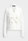 DOUBLE BREASTED CANVAS CROPPED BLAZER - Blazer - white