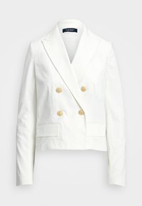DOUBLE BREASTED CANVAS CROPPED BLAZER - Bleiser - white