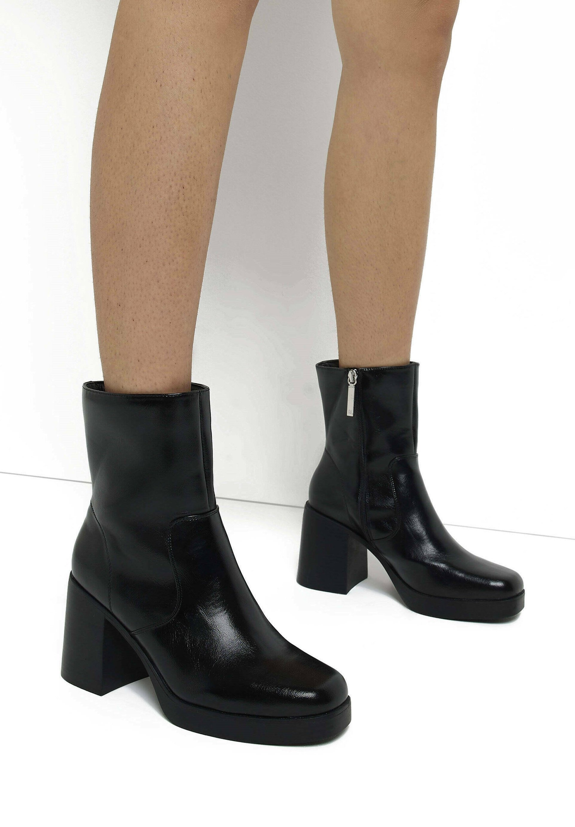 River Island Enkellaarsjes met plateauzool - black/zwart - Zalando.be