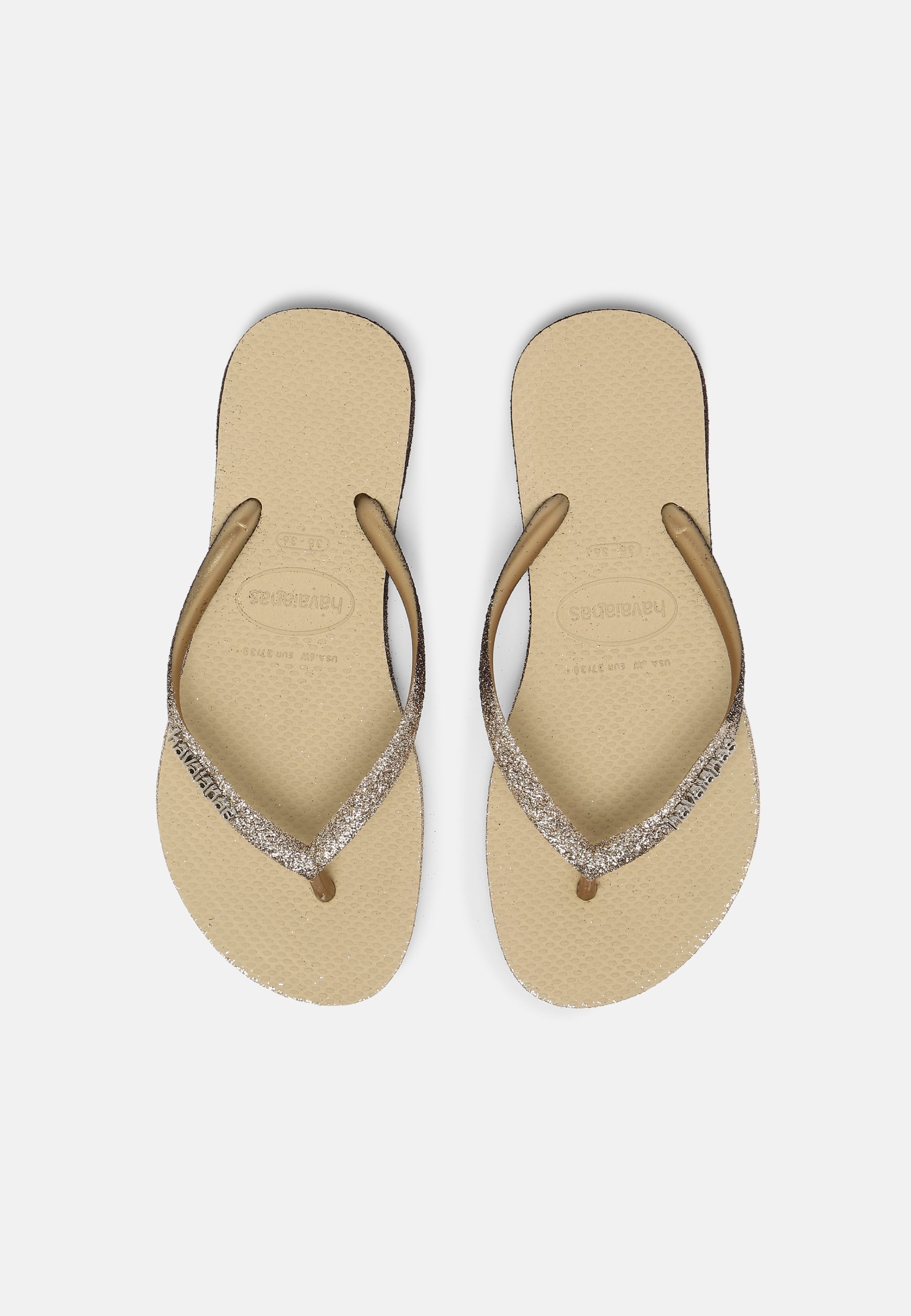 Havaianas Slim Sparkle II Beige/Bruin Damesslippers - Van Arendonk