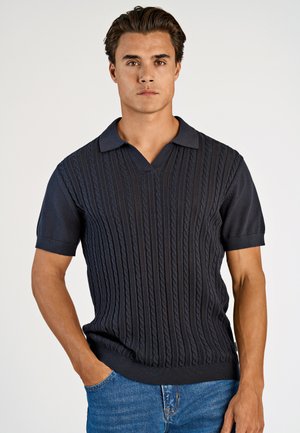 V NECK - Základné tričko - navy